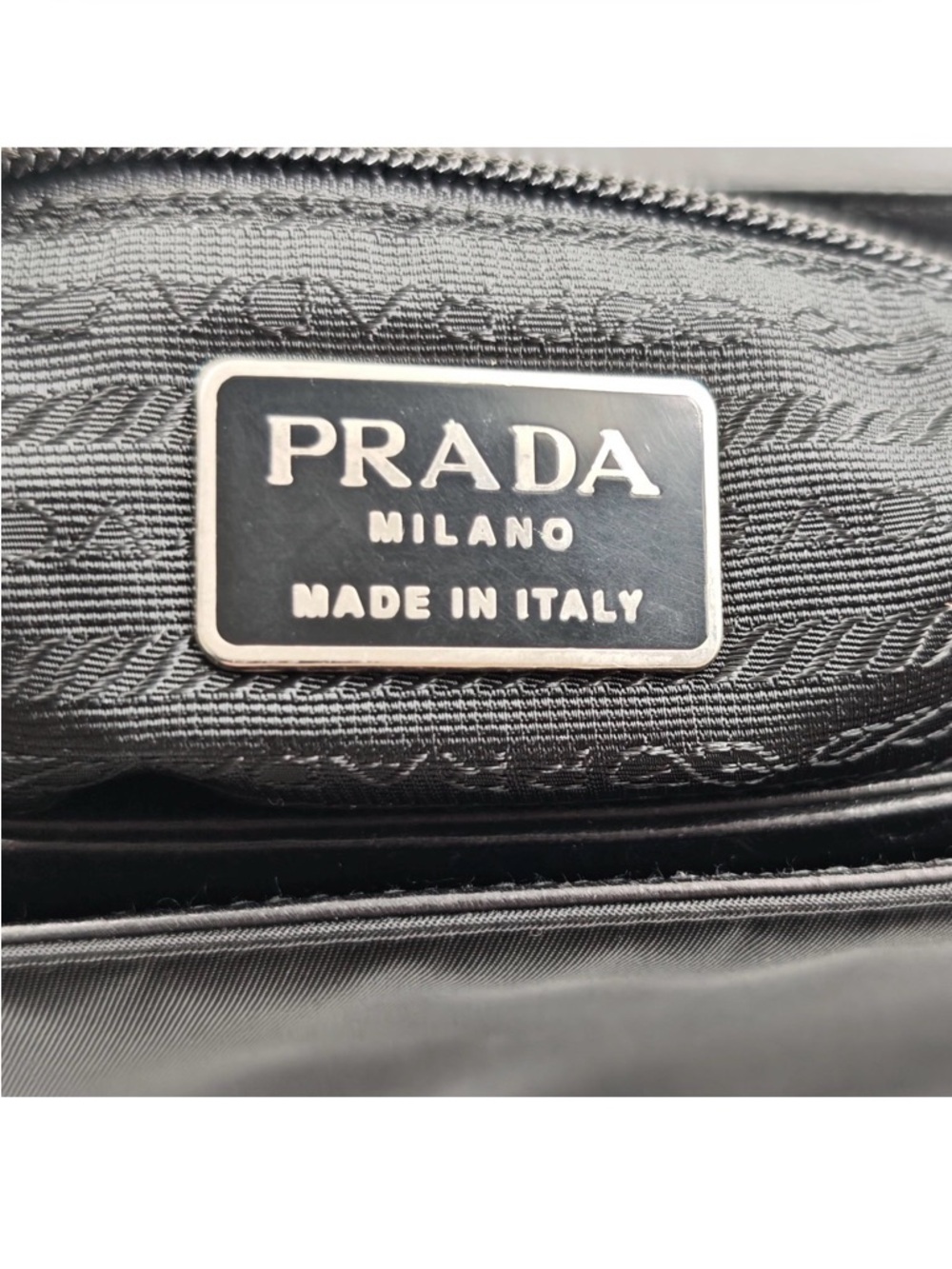 Prada Black Nylon Logo Plaque Shoulder Bag - Picture 2 of 11